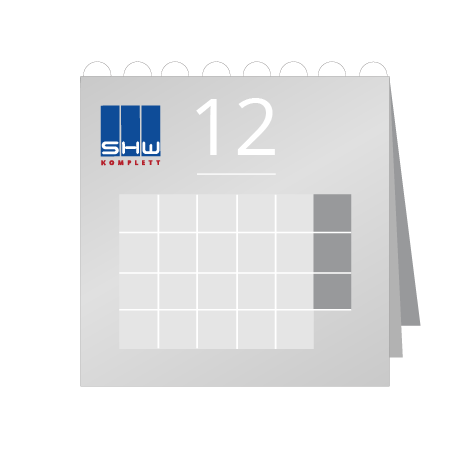 12 Blatt Wandkalender mit Deckblatt